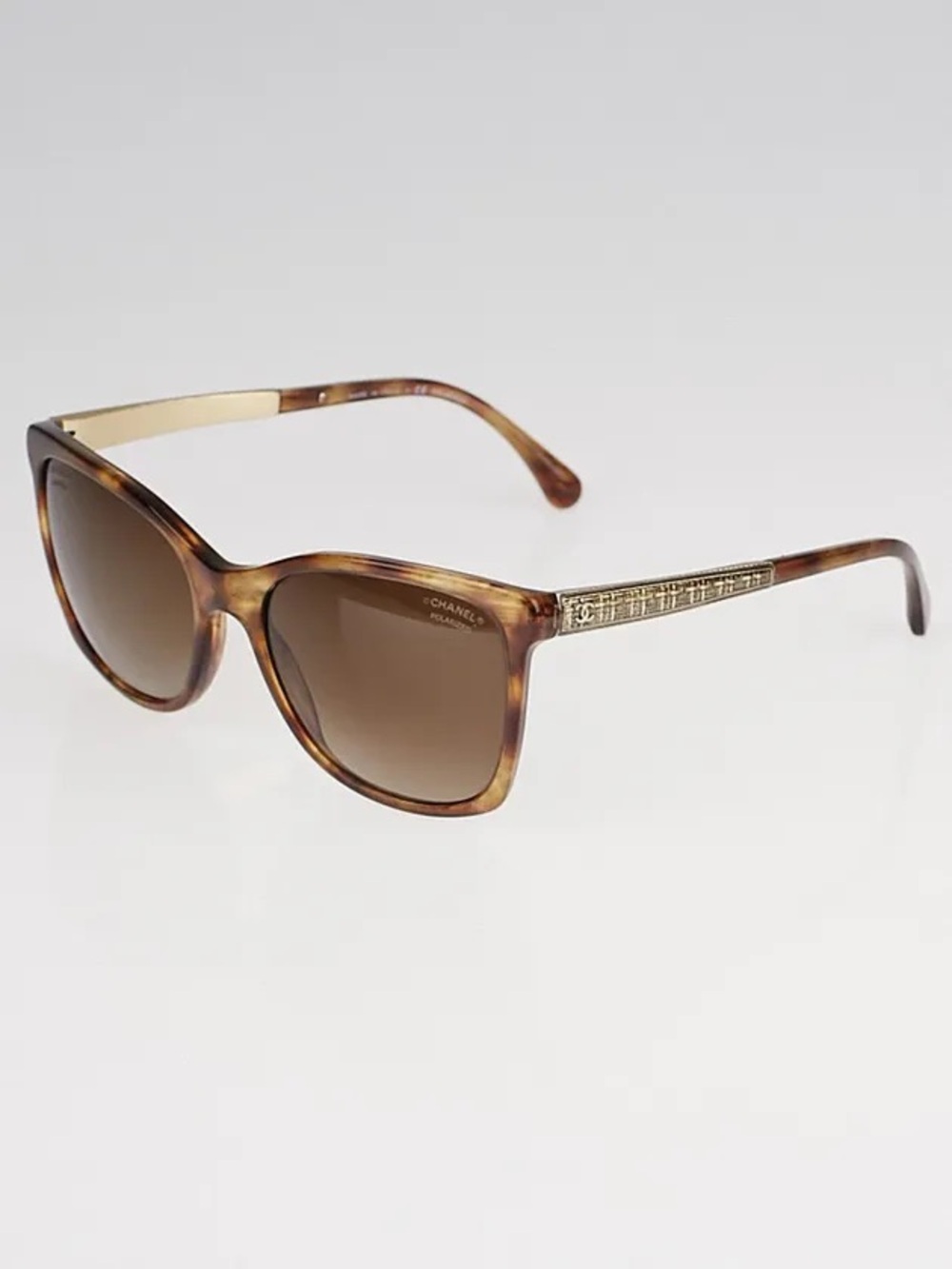 Chanel brown tweed sides sunglasses